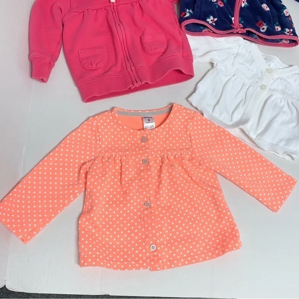 Baby Girls Lot of 4 Size 9 Months Carter's 3 Light Jackets 1 Cardigan Outerwear